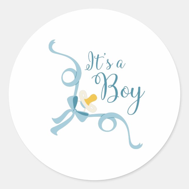 Its A Boy! Classic Round Sticker (Front)