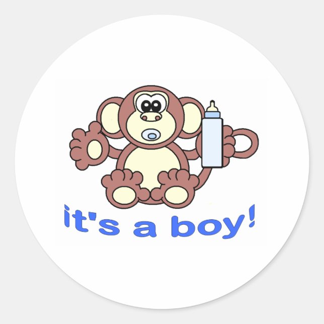 Its A BOY! Classic Round Sticker (Front)