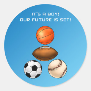 It's A Boy Classic Round Sticker
