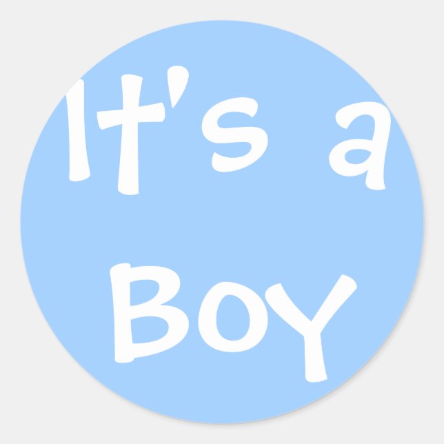 It's a Boy Classic Round Sticker (Front)