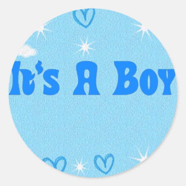 It's a Boy_ Classic Round Sticker (Front)