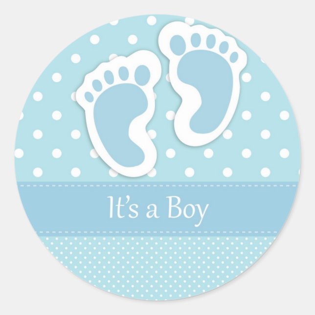 It's A Boy Classic Round Sticker (Front)