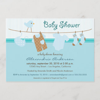 It's a Boy! Clothesline Baby Shower Invitation