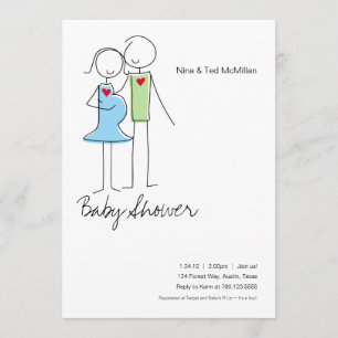 It's a Boy, Coed Baby Shower Invitations, 5x7 Invitation