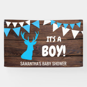 IT'S A BOY! Custom Rustic Buck Deer Baby Shower Banner