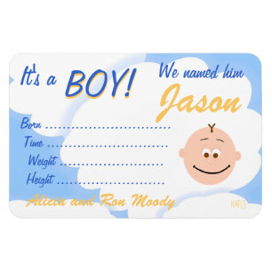 It's a Boy Customisable Announcement Magnet