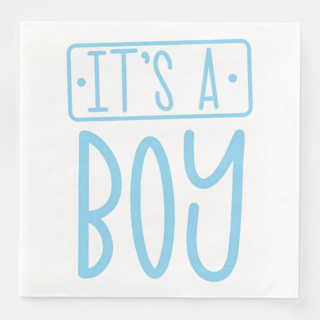 It's a Boy Cute Boy Baby Shower Paper Napkin (Front)