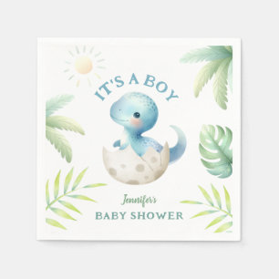  It's a Boy! Cute Dino Dinosaur Baby Shower  Napkin