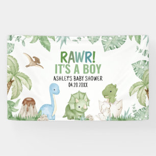 It's A Boy Dinosaur Baby Shower Banner