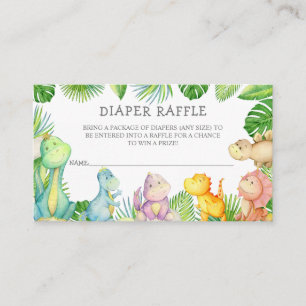 It's a Boy Dinosaur Baby Shower Diaper Raffle Place Card
