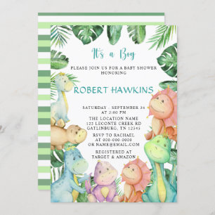 It's a Boy Dinosaur Baby Shower Invitation