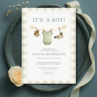 It's a Boy Duck Hunting Gingham Baby Shower