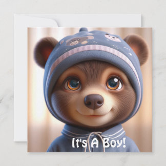 It's A Boy! Flat Announcement Card