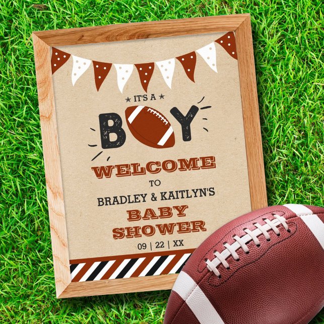 It's A Boy! Football Themed Baby Shower Welcome Poster (Creator Uploaded)