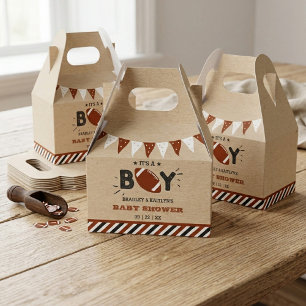 It's A Boy! Football Themed Co-ed Baby Shower Favour Box