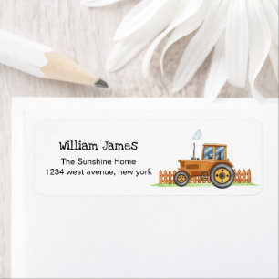 It's A Boy Fram Tractor Baby Shower Return Address Label