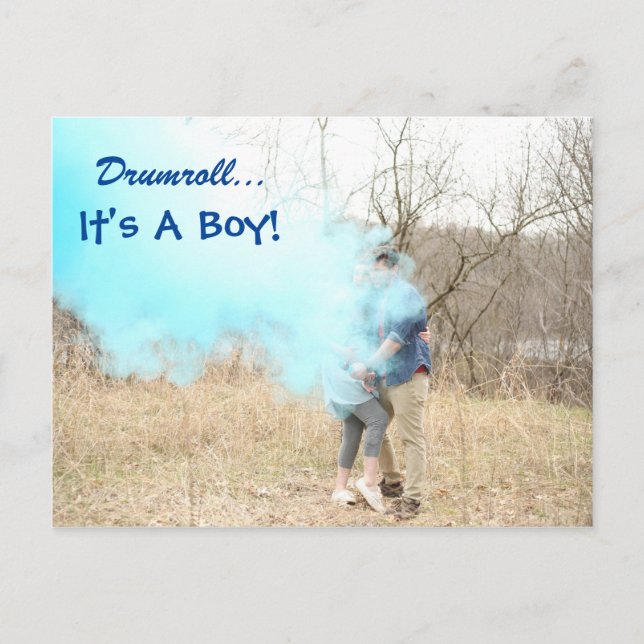 It's a Boy- Gender Reveal Announcement Card (Front)