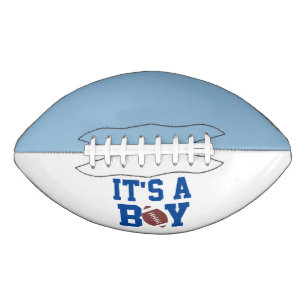 It's A Boy Gender Reveal Blue White Signature Football