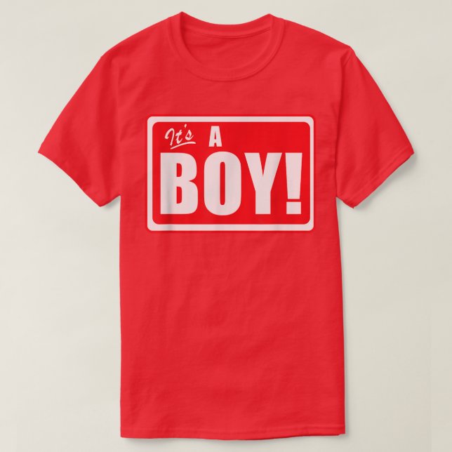 It's A Boy Gender Reveal Boy Baby Birth Announceme T-Shirt (Design Front)