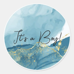 It's a Boy! Gender Reveal Classic Round Sticker