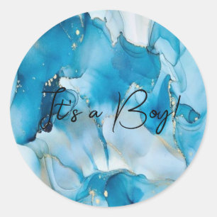 It's a Boy! Gender Reveal Classic Round Sticker