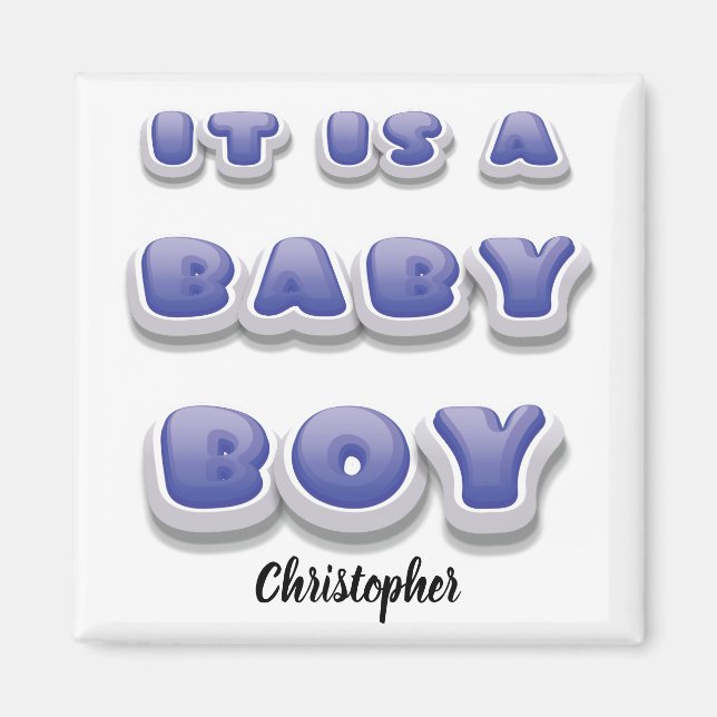 It's A Boy! Gender Reveal Newborn Magnet gift (Front)