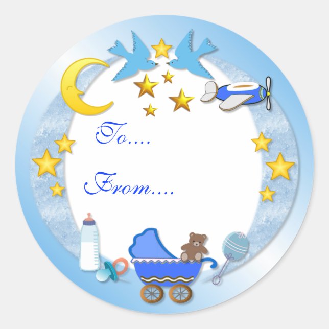 It's a Boy Gift Classic Round Sticker (Front)