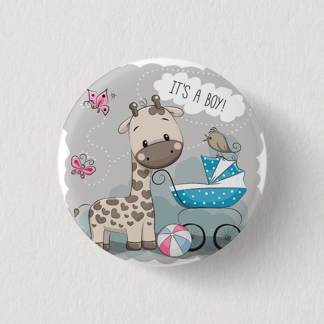 It's a boy, gift for boy, son, kids 3 cm round badge (Front)