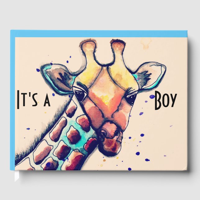 It's A Boy Giraffe Guestbook (Front)