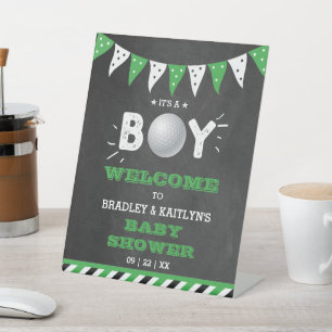 It's A Boy! Golf Themed Baby Shower Welcome Pedestal Sign