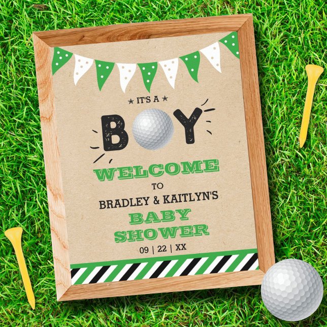 It's A Boy! Golf Themed Baby Shower Welcome Poster (Creator Uploaded)