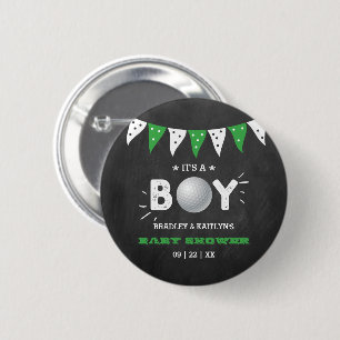 It's A Boy! Golf Themed Co-ed Baby Shower 6 Cm Round Badge