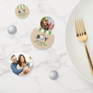 It's A Boy! Golf Themed Co-ed Baby Shower Photo Confetti