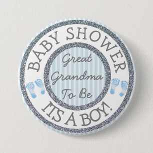 Its a Boy, Great Grandma to be Baby Shower Button