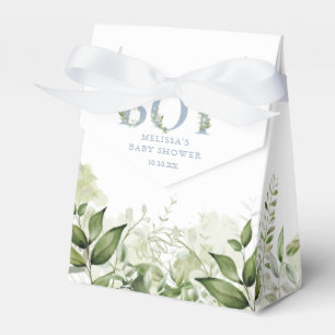 Its A Boy Greenery Foliage Dusty Blue Baby Shower Favour Box