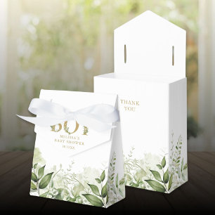 Its A Boy Greenery Foliage Gold Baby Shower Favour Box