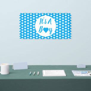 It's a Boy Heart Pattern Banner