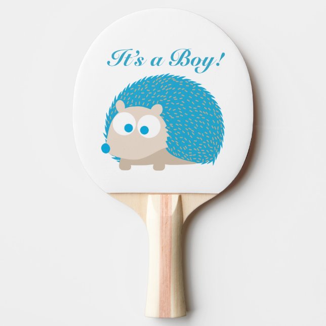 It's a Boy! Hedgehog Ping Pong Paddle (Front)