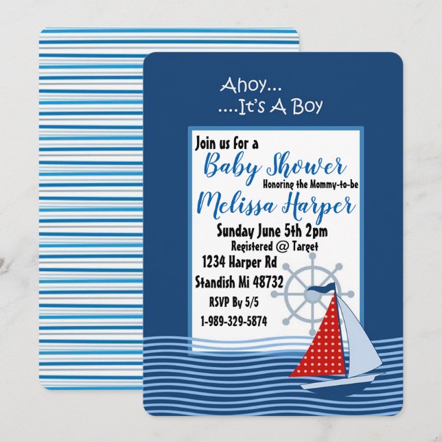 It's a Boy Invitation (Front/Back)