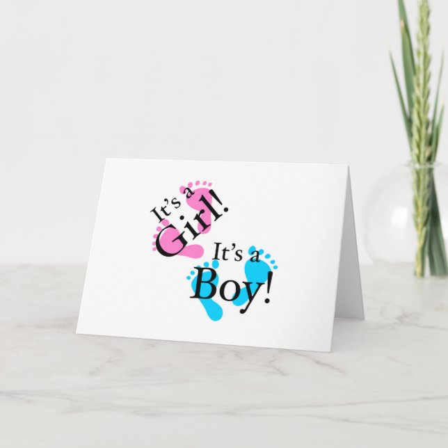 It's a Boy It's a Girl - Newborn Baby Announcement (Front)