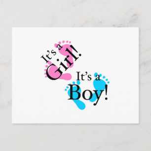 It's a Boy It's a Girl - Newborn Baby Announcement Postcard