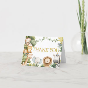 It's a Boy Jungle Safari Animal Baby Shower Thank You Card