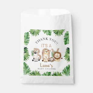 It's a Boy Jungle Theme Baby Shower Paper Favour Bag