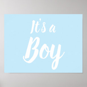 It's a Boy, light blue baby shower, gender reveal Poster