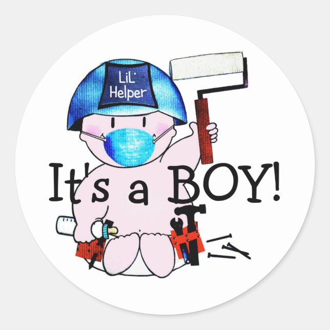 It's a Boy! Lil' Helper Carpenter! stickers (Front)