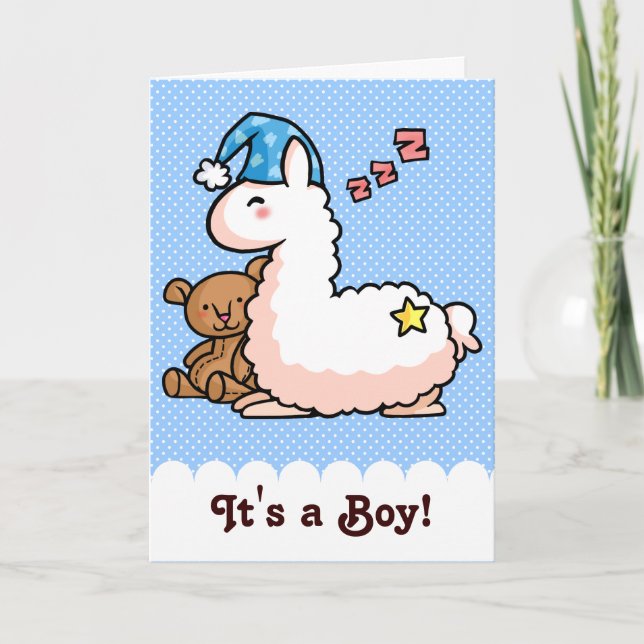 It's a Boy Llama! Card (Front)