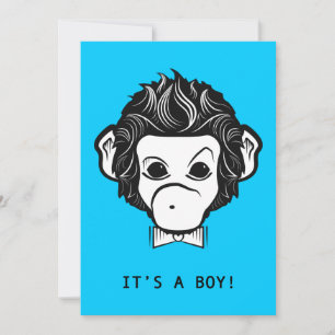 it's a boy! mister monkey invitation