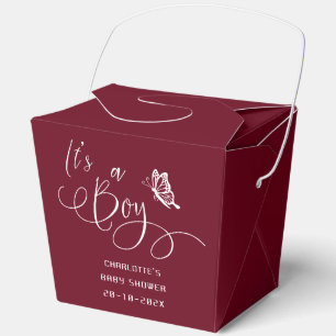 It's A Boy Modern Minimal Butterfly Baby Shower Favour Box