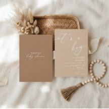it's a boy Modern Neutral Baby Shower Invitation