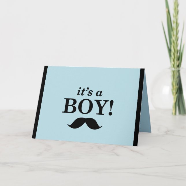 Its a boy - moustache design announcement (Front)